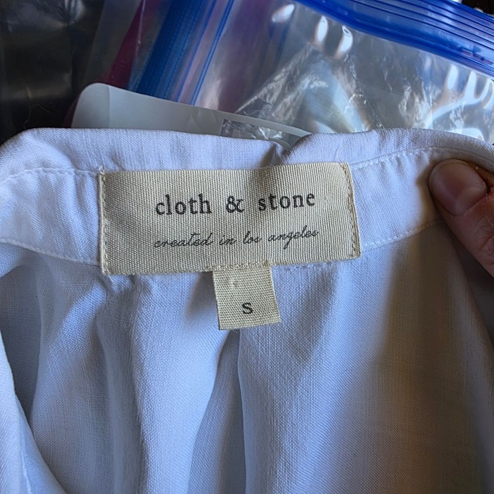 Anthropologie Cloth & Stone White Sleeveless Hipster Top Small - Picture 5 of 8